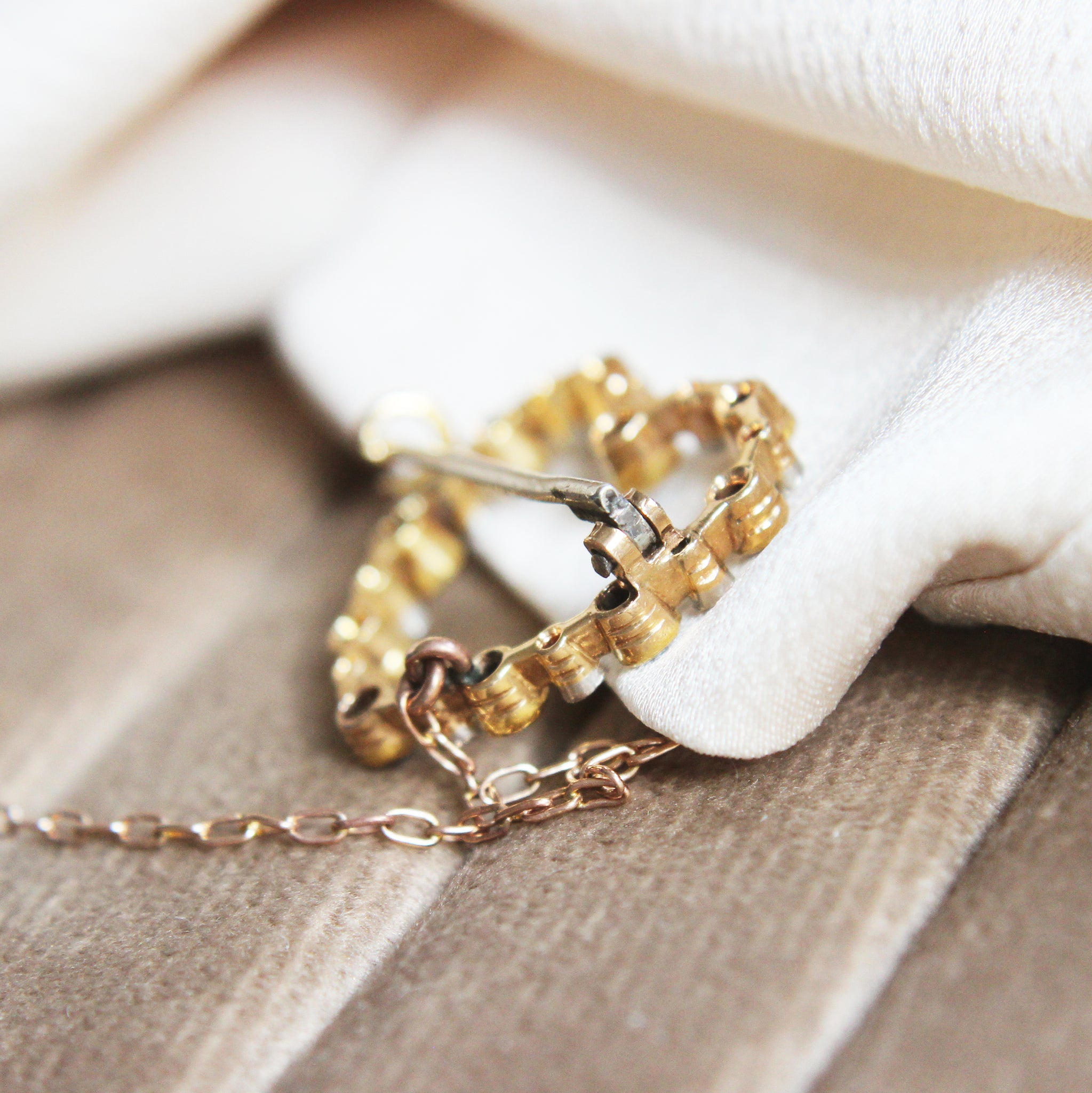 Edwardian Sapphire and Diamond Heart Brooch