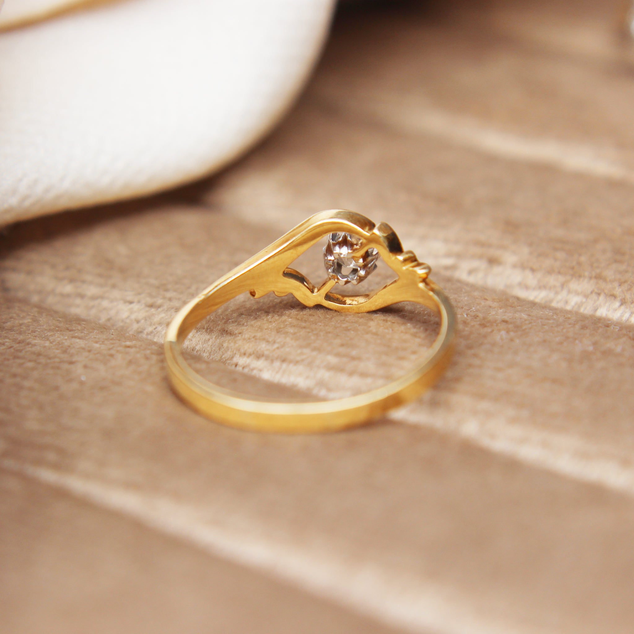 RESERVED Art Deco Old Cut Diamond Single Stone Ring (2 of 2 payments)
