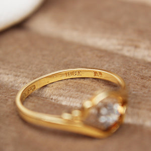 RESERVED Art Deco Old Cut Diamond Single Stone Ring (2 of 2 payments)