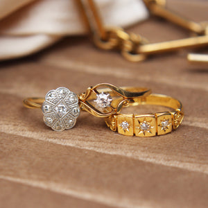 RESERVED Art Deco Old Cut Diamond Single Stone Ring (2 of 2 payments)